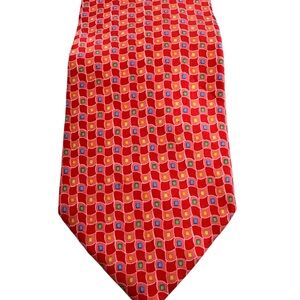 Salvatore Ferragamo Red Geometric Tie